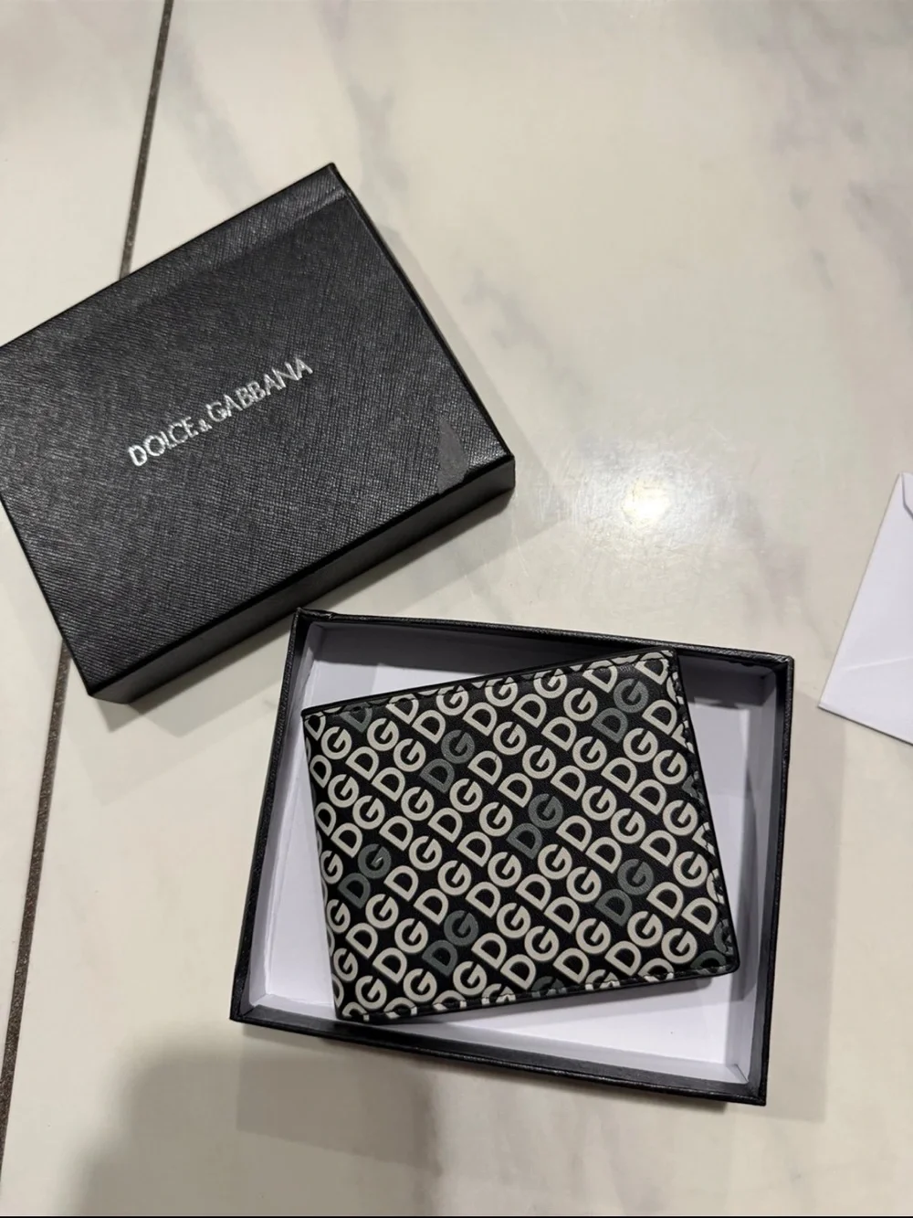Dolce & Gabbana Black and White Logo Bifold Wallet FREE SHIPPING!